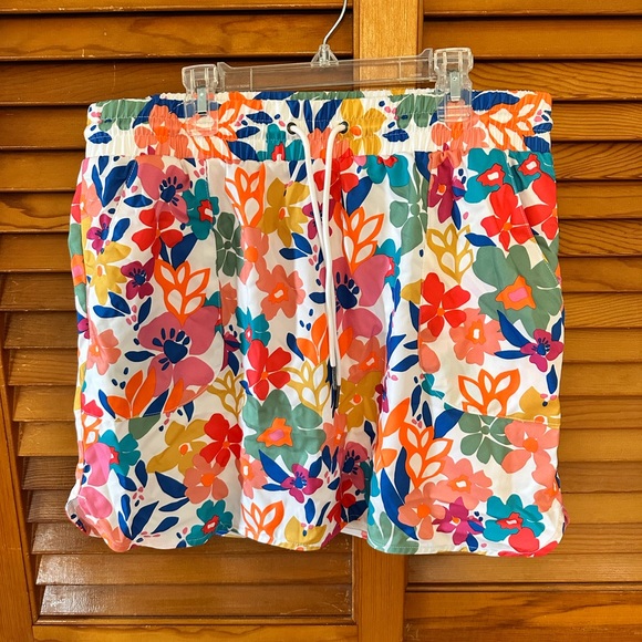 St. John's Bay 100% Polyester Paisley Green Skort Size 2X (Plus) - 52